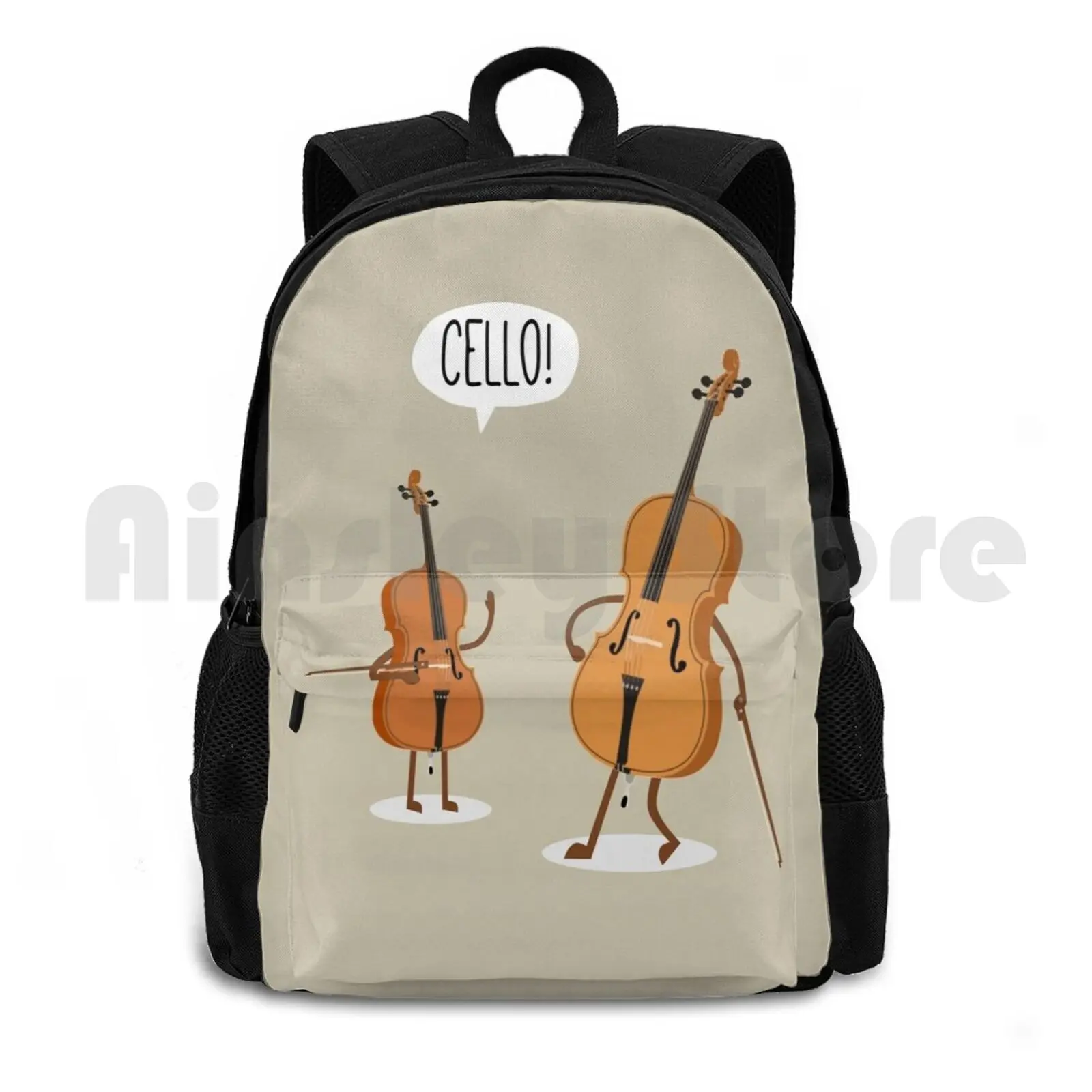 チェロ! アウトドアハイキングバックパック、防水、キャンプ、旅行、チェロ、音楽、バイオリン、面白いジョーク、しゃれた弦、オーケストラ、クラシックベース