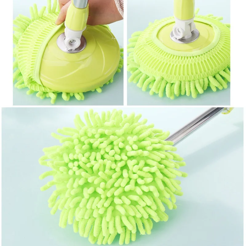 Replacement Mop Heads 360 Spin Round Shape Standard Size Easy Wring Spin Mop Refill Chenille Mop Head Mop Accessories clean tool