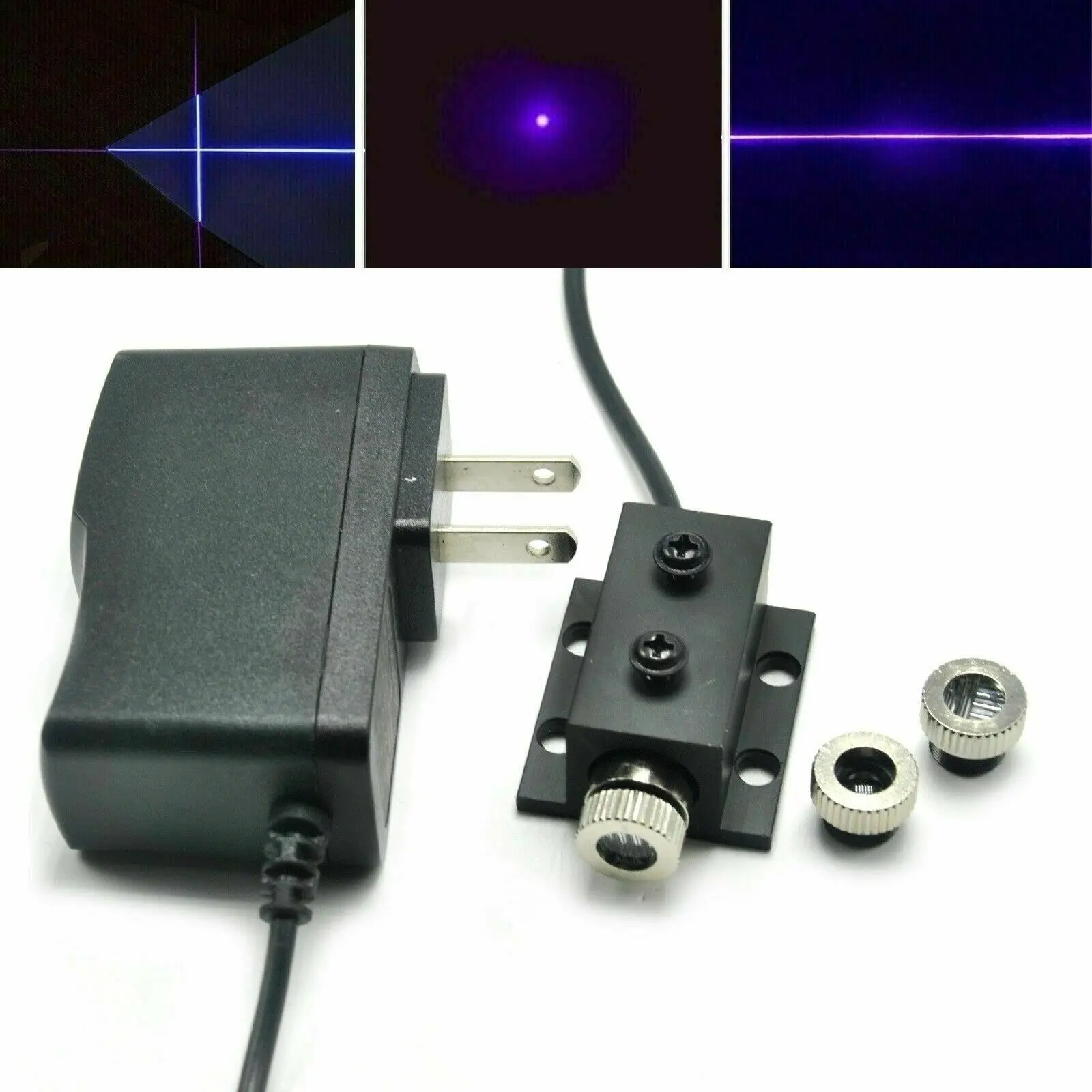 

Focusable 405nm 50mW Violet/Blue Dot Line Cross Laser Diode Module with Adapter Heatsink