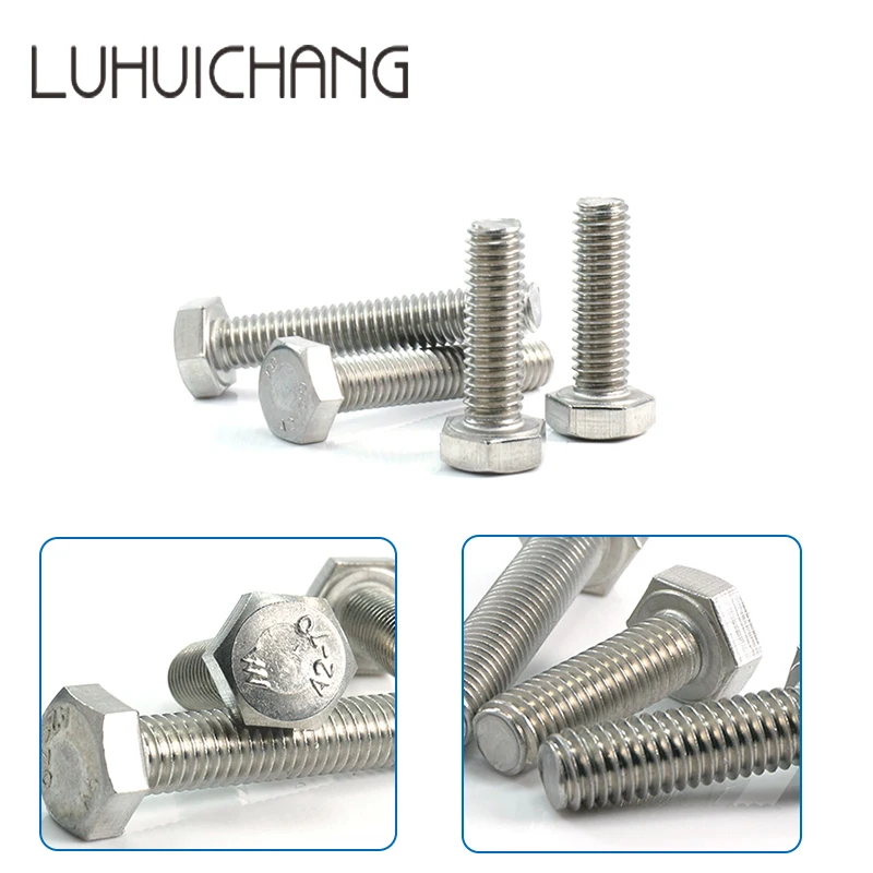 luhuichang m3 Stainless Steel Hexagonal Screws Outer Hex Bolts For Electrical Machine Equipment Wheel Construction