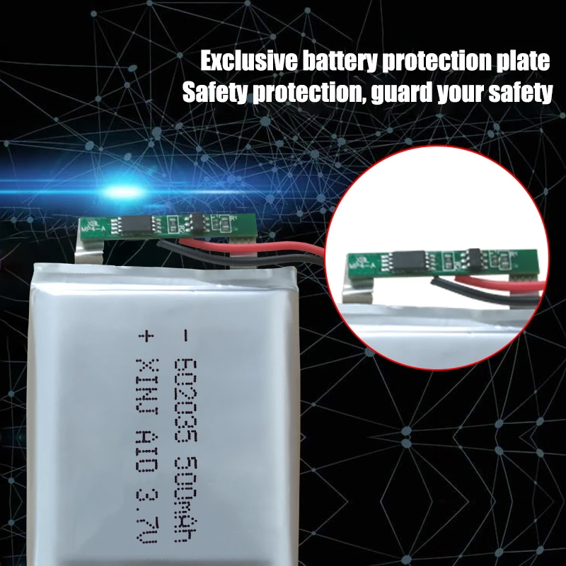 3.7V Lipo cells 602035 500mah batteria ricaricabile ai polimeri di litio per MP3 MP4 MP5 GPS Bluetooth cuffie tachigrafo per auto