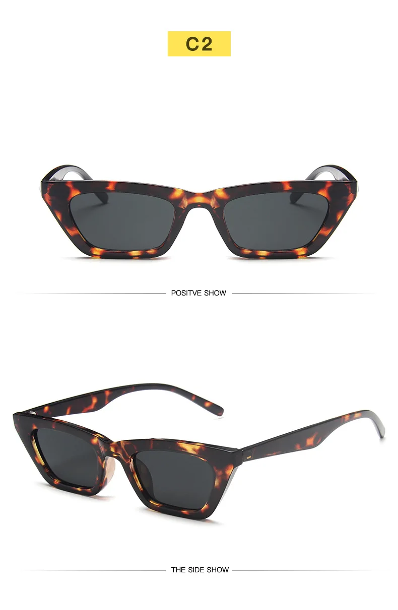 Nette Sexy Retro Cat Eye Sonnenbrille Frauen Marke Designer Kleine Rechteck Weibliche Sonnenbrille Klassische Vintage Oculos De Sol UV400 – Detail 10