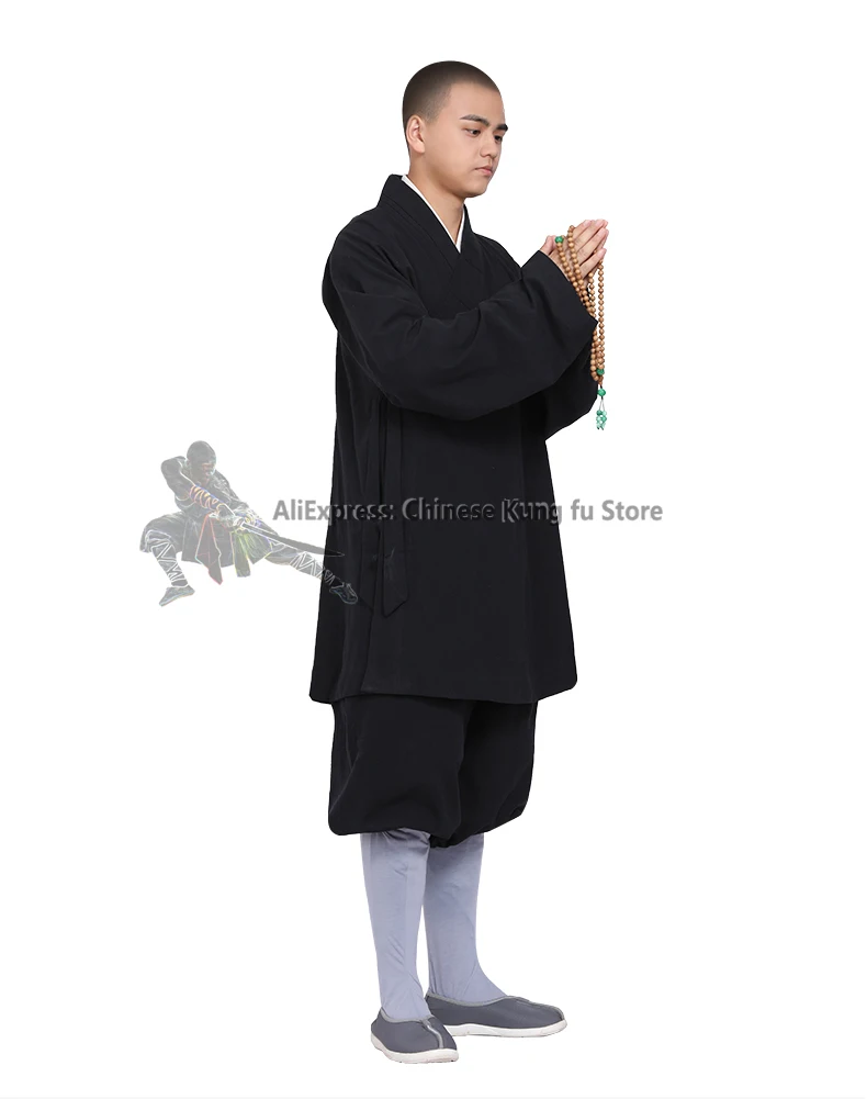 Thick Cotton Buddhist Monk Robe Shaolin Arhat Kung fu Suit Tai Chi Martial arts Uniform Daily Farming Training Clothes 5 Colors