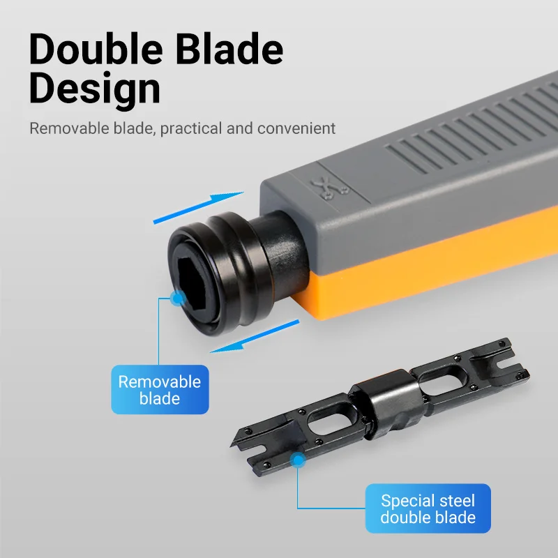 Vention Punch Down Impact Tool Network Punch Tool with Two Blade Convenient for Patch Panels Wire Modules 110 Punch Down Tool