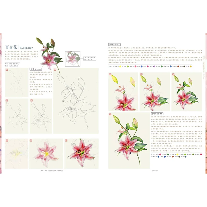 My water color time chinese watercolor painting drawing art book for adults