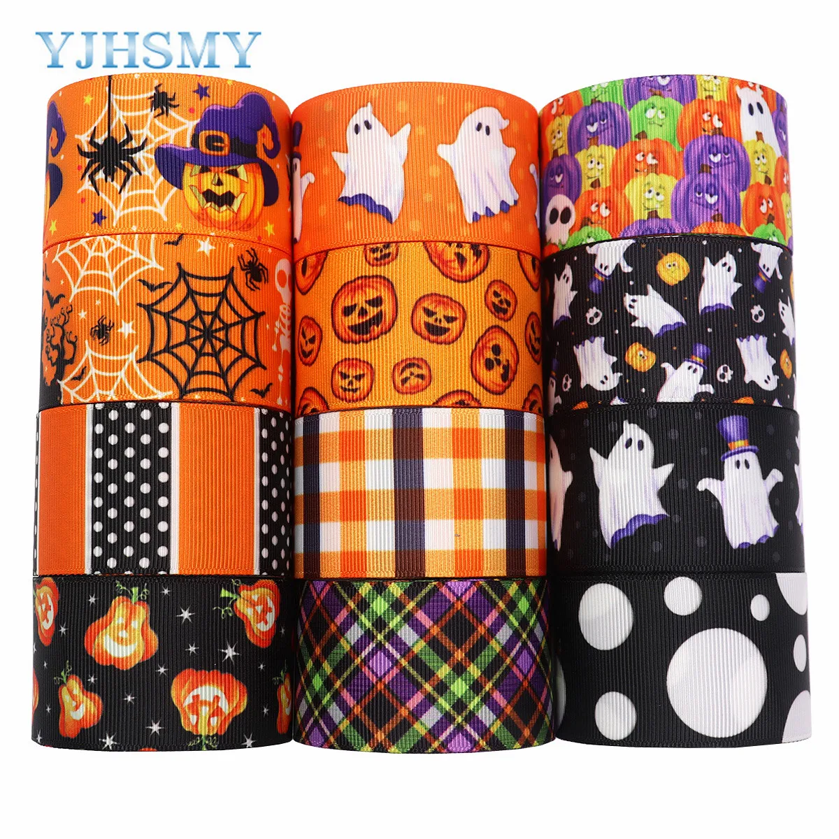 5 jardów Halloween dynia wstążka drukowane wstążki tkania 1-1/2 \'\'DIY Handmade strona dekoracji opakowanie na prezenty