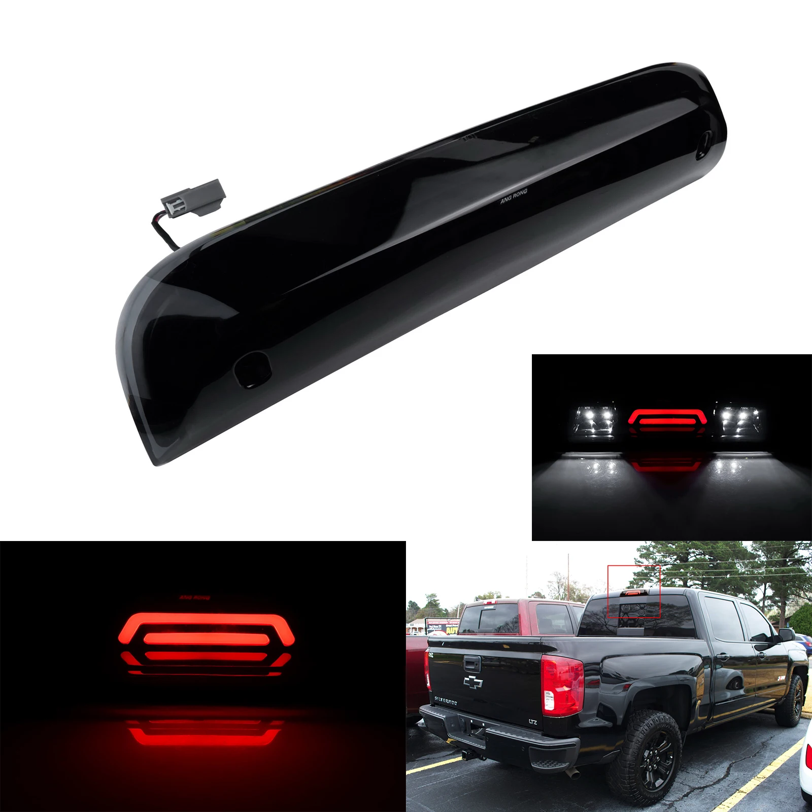 Third 3rd Tail Brake Light Cargo Tinted Lamp Fit GMC Sierra Silverado 2014-2018