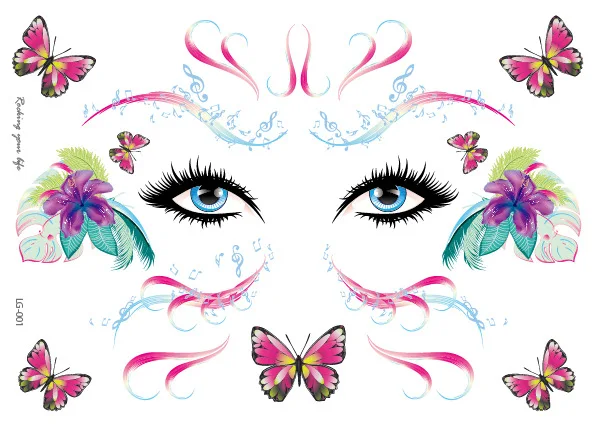 Original dream Face Body tattoo sticker Flash powder face makeup photo studio self-timer navel cover tattoo stickers 100pcs