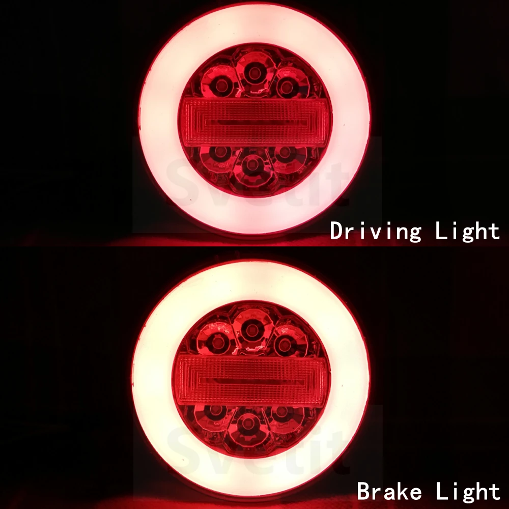 2Pcs LED Tail Lights Trailer Truck Sequential Flashlight 12V 24V Tractor Rear Light Running Turn Brake Reverse Camper Taillights