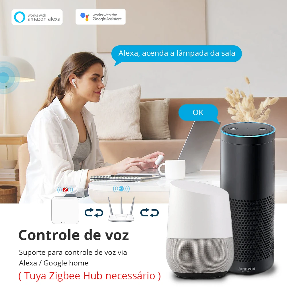 Zigbee-10A 플러그 Filtro de Linha 4 indiviais Disjuntores 2.1A USB Tuya Tomada Inteligente Protetor Eletronico Smartthings 앱