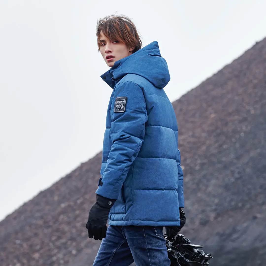 Yoipin Jaket Down Grafena Pakaian Katun Penghangat Kontrol Suhu Cerdas Pria Jaket Parka Hangat Musim Dingin Panjang Sedang