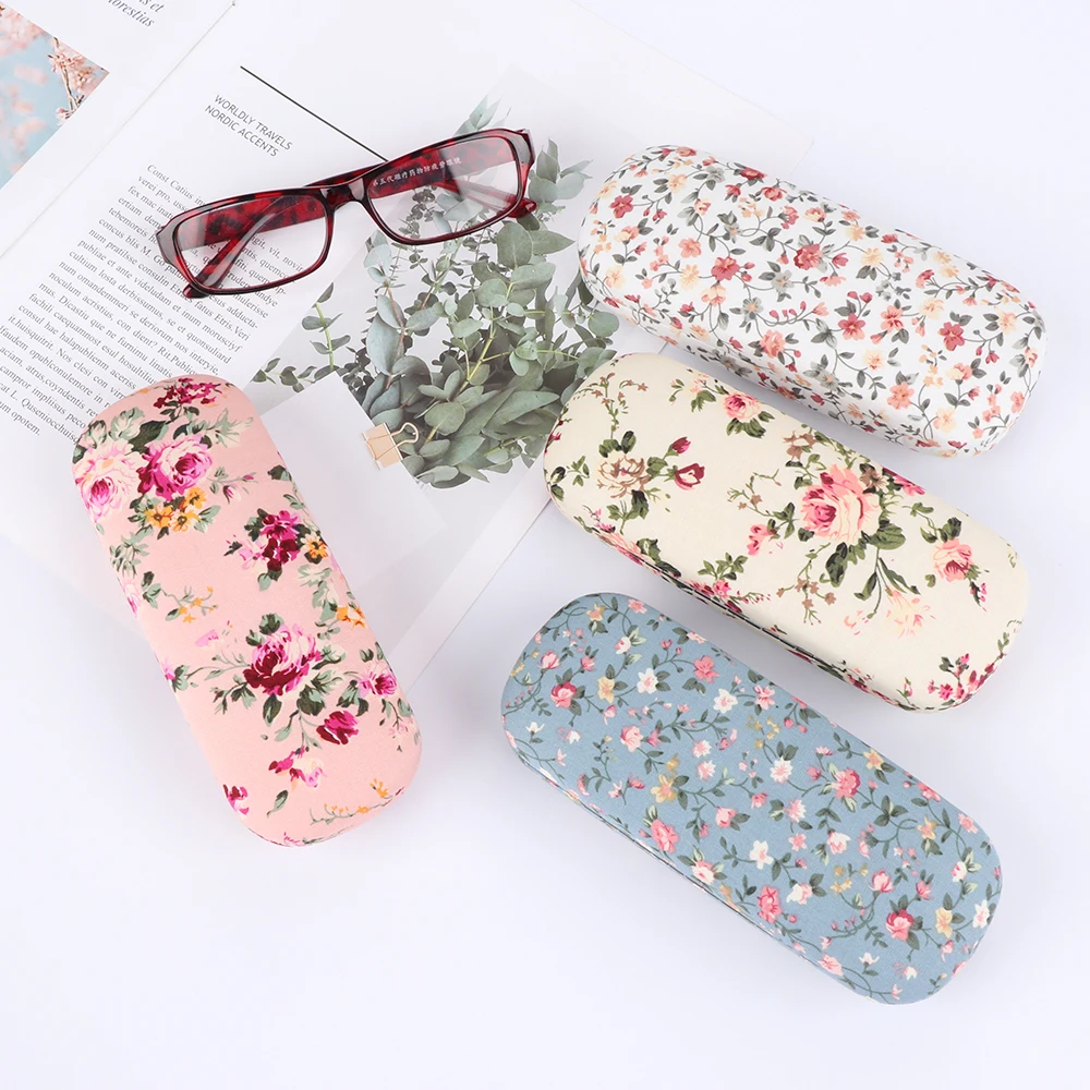 

1PC Fashion Portable Fabrics Floral Glasses Case Reading Glasses Box Sunglasses Bags Spectacle Case Hard Eyewear Protector
