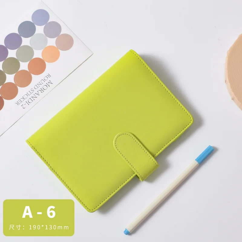 Macaroon Color A6/A5 PU Leather DIY Binder Notebook Cover Diary Agenda Planner Paper Cover School Stationery