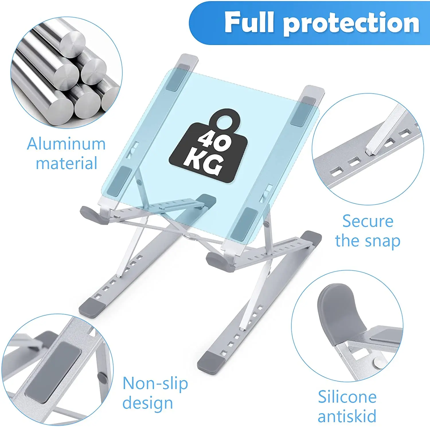 Aluminum Notebook Support Laptop Stand Bracket Base Macbook Pro Holder Computer Accessories Stand For Lap Top Portable Foldable