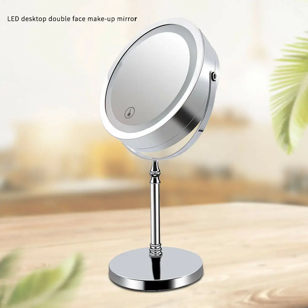 

10X 5X Magnifying LED Double SidedMakeup Mirror 7/8 Inch USB Charging Touch Bath Vanity Mirrors