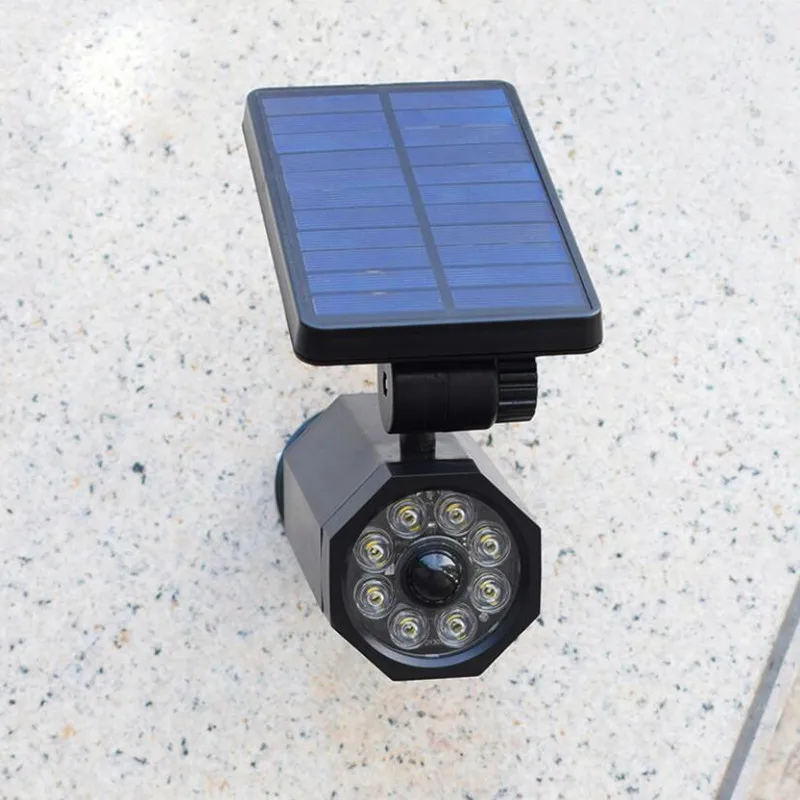 Outdoor Solar Lamp Simulation Monitoring Fake Camera PIR Motion Sensor Wall Light Waterproof Solar Sunlight Garden Street Lamp.