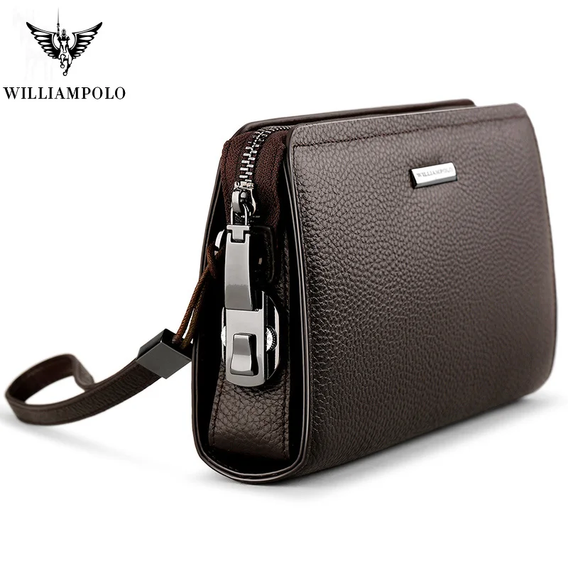 High-end brand suede leather men's clutch fashion business new code lock buckle zipper large-capacity successful person's clutch