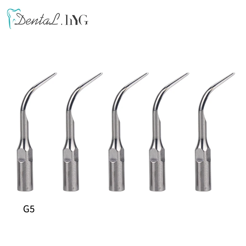 5pcs G5 Dental Scaler Tips Fit EMS Woodpecker Ultrasonic Scaler Handpiece Dental Ultrasonic Scaler Scaling Tip