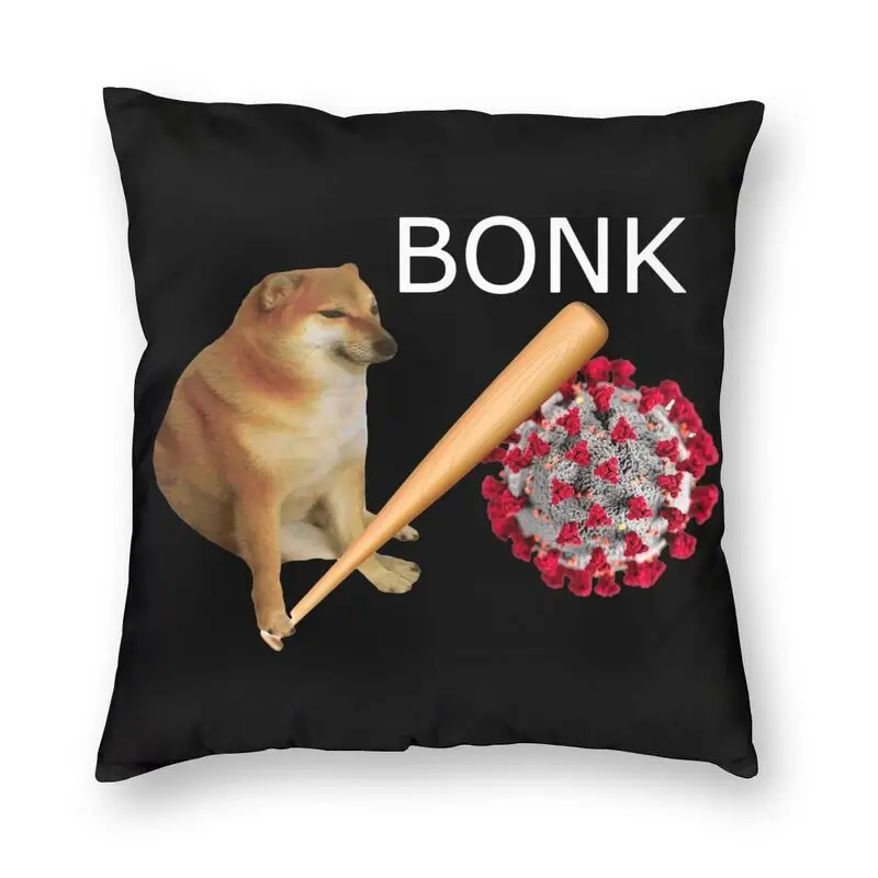 Cheems Virums Bonk Cushion Cover Printing Shiba Inu Dog Meme Throw Pillow Case for Living Room Sofa Pillowcase Home Decorative