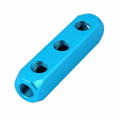 Luft Kompressor 1/4BSP Gewinde 6 Ports 3 Weg Pneumatische Rohr Inline Verteiler Block