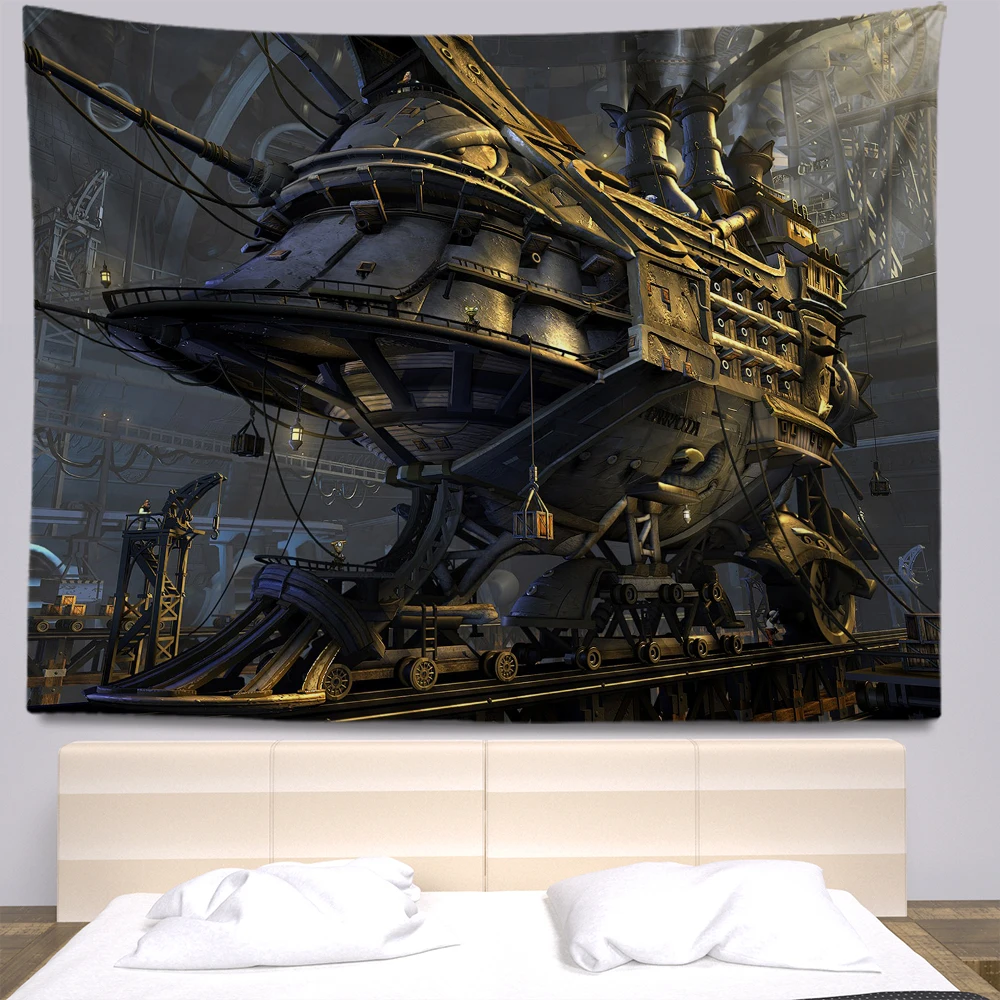 Steampunk Anime Tapestry Room Decoration Tapestry Wall Hanging Bohemia Wall Tapestry Home Decoration Tapestry Aesthetics