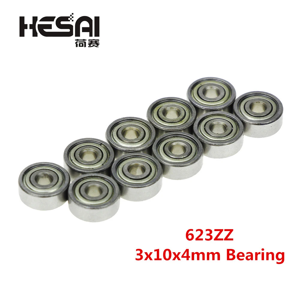 10PCS Lot 623ZZ Bearing 623-ZZ 3x10x4 Miniature Deep Groove Ball Bearing 623 2Z ZZ Bearing 623Z