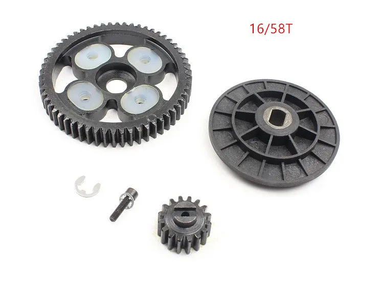 Rovan Steel 16/58 19T/55T Set campana frizione con ingranaggio cilindrico per veicoli 1/5 King Motor Baja e HPI Baja 5B 5T e 5SC