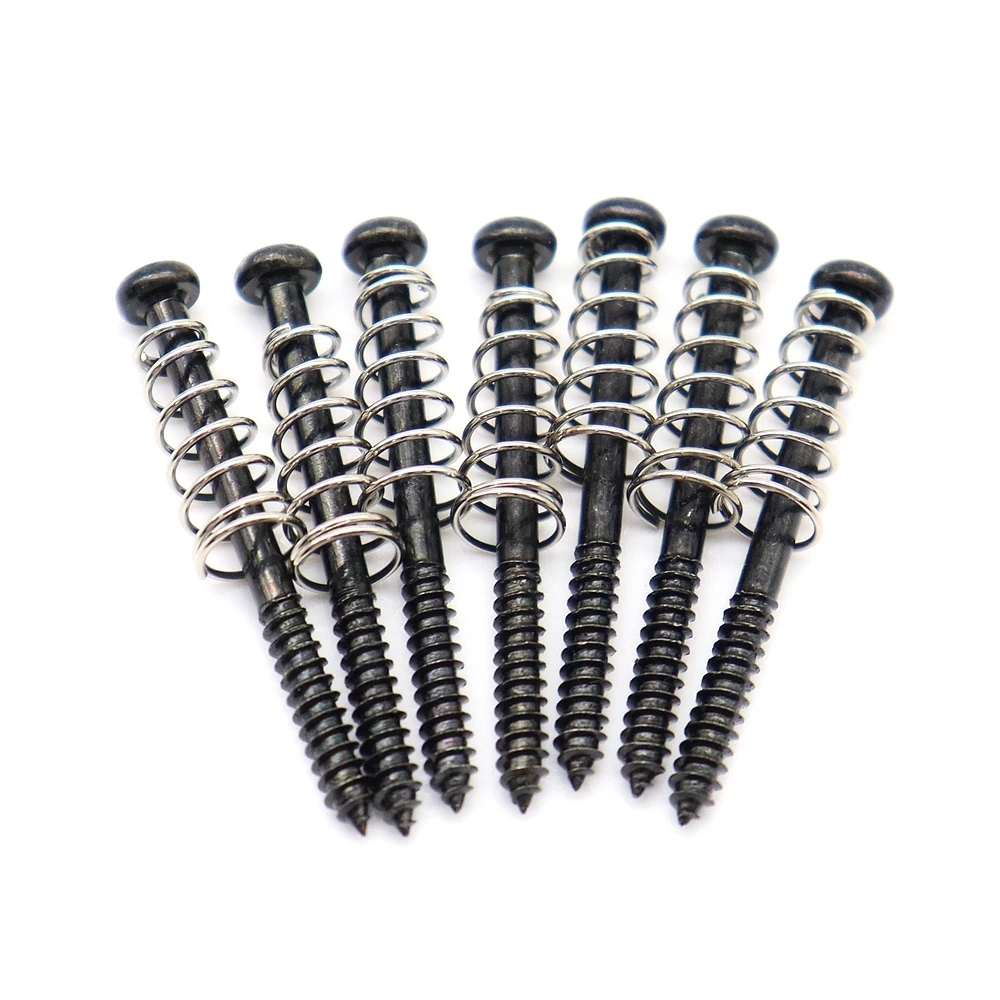 30 Stück Schrauben für E-Gitarren- und Bass-Tonabnehmer, feste Einstellschraube, Befestigungsschraube mit Feder, 3 x 38 mm – Detail 7