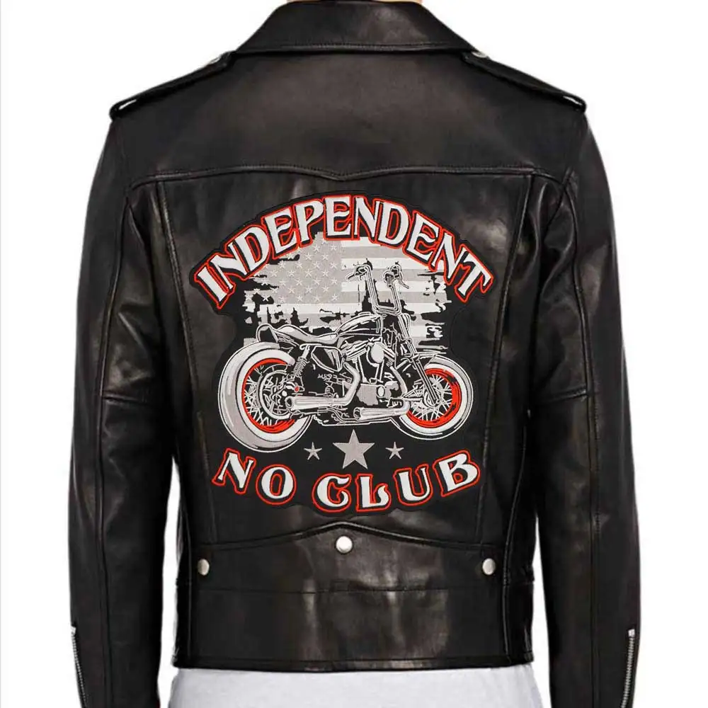 INDEPENDENT NO CLUB Large Embroidery Patch for Jacket Back Vest Motorcycle Club Biker