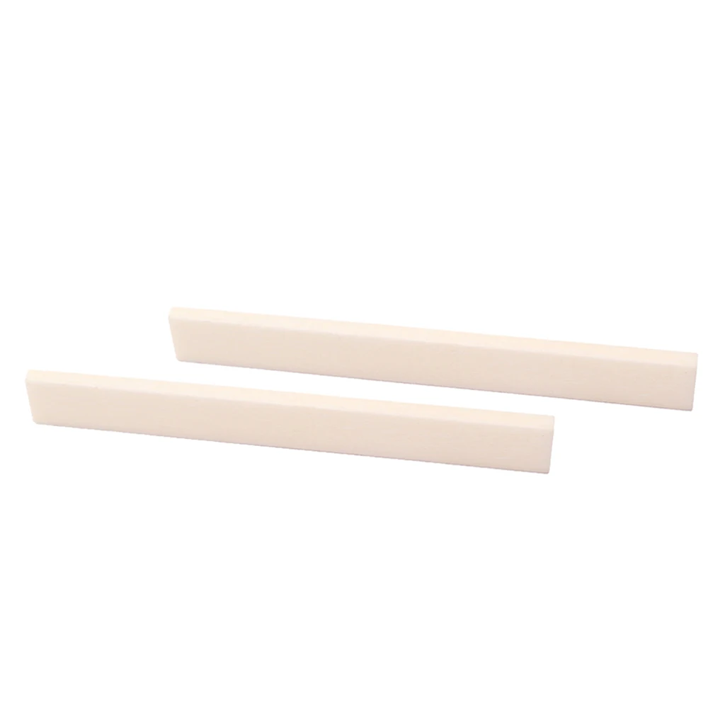 2PCS Unfinished Blank Bone Saddle 100*10*3mm For Guitar Bass DIY Building