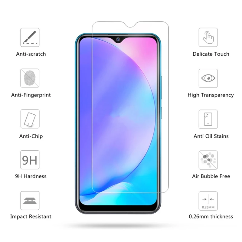 Tempered Glass for VIVO V20 V17 Neo Pro X51 Y11 Y17 V19 Y30 Y50 Y12S Y20 Screen Protectors for VIVO X27 Pro X23 Y31 Y33