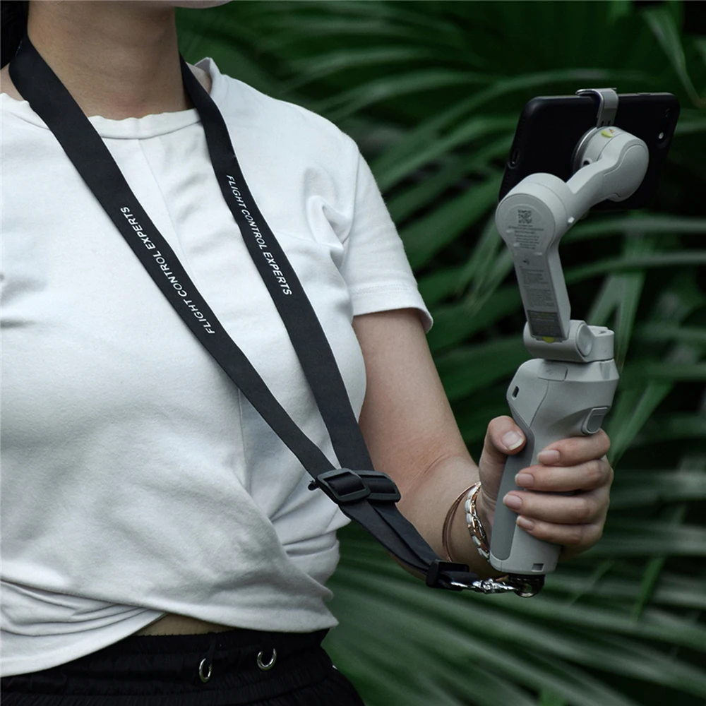 安全ストラップョルダーネックスリングストラップdji om 4ジンバルカメラzhiyunためスムーズな4 vembleハンドヘルドスタビライザーw/金属バックルホルダー