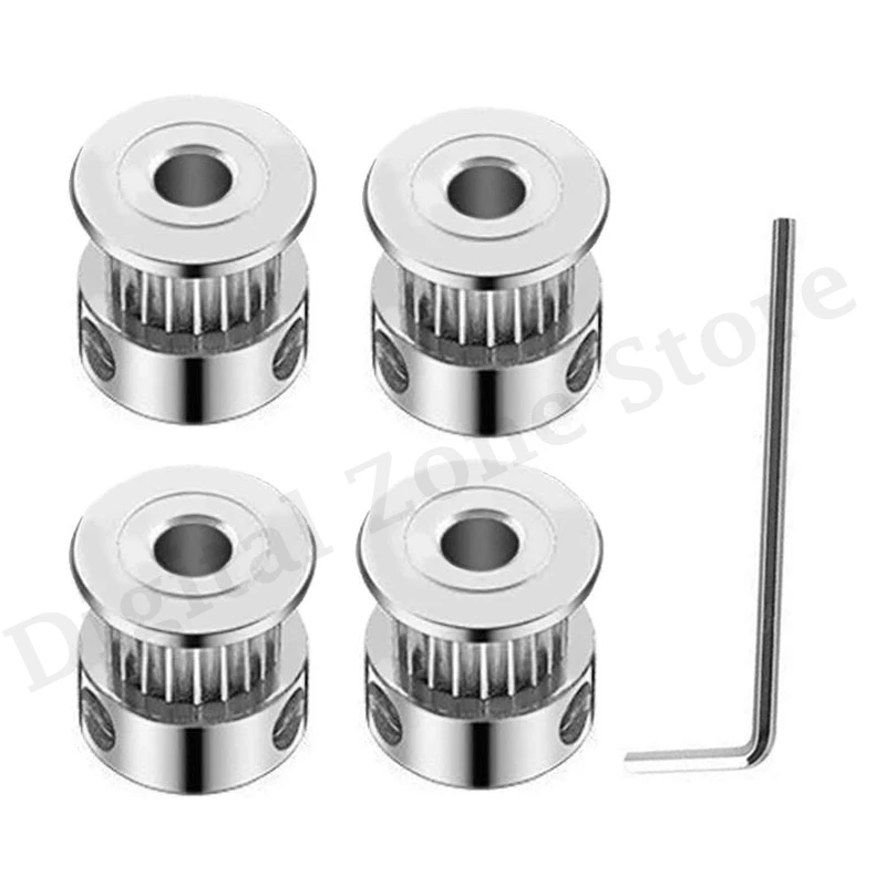 4Pcs GT2 16 teeth 5mm Bore Timing Belt Pulley For CNC 6mm Width Belt with Wrench 3D Printer Parts