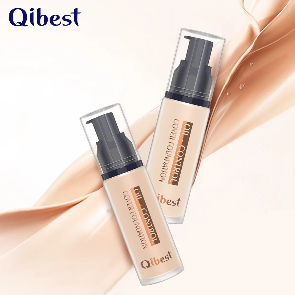 

QIBEST 30ML Face Makeup Liquid Foundation Full Coverage lasting Oil-control Moisturizing Concealer Foundation Cream