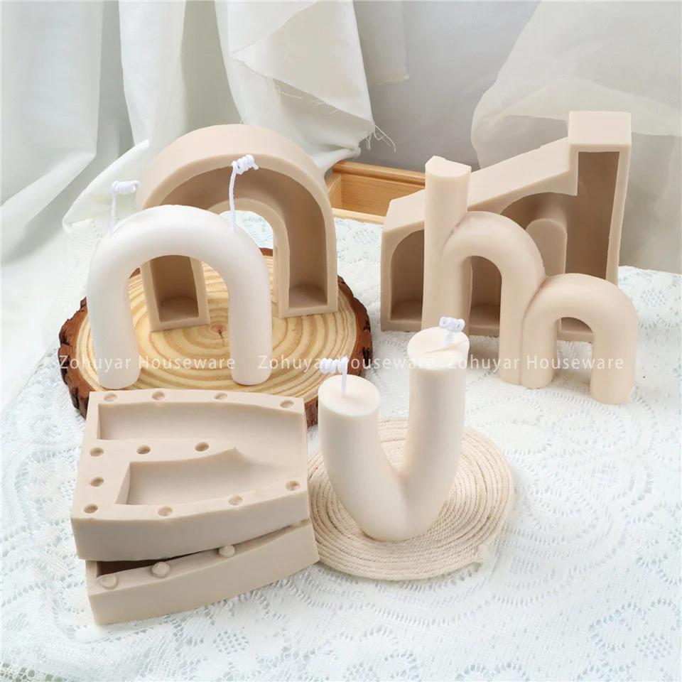 Waves Model Shape Style Silicone Candle Mold DIY Lletter Cuboid Aroma Soap 3D Stereo Decor Plaster Supplies Making Crystal