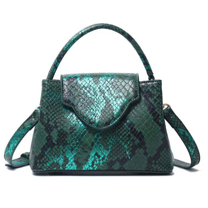 Hot Sales Handbag Women PU Python Pattern Luxury Brand Designer Snake Tote Shoulder Bag