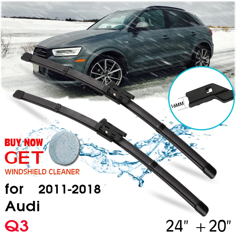 

Car Wiper Blade Front Window Windshield Rubber Silicon Refill Wiper For Audi Q3 2011-2018 LHD / RHD 24"+20" Car Accessories