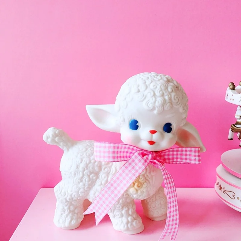 

Vintage Lamb Toys Cute Showa Animal Doll Room House Decoration Baby Kids Gift For Girls