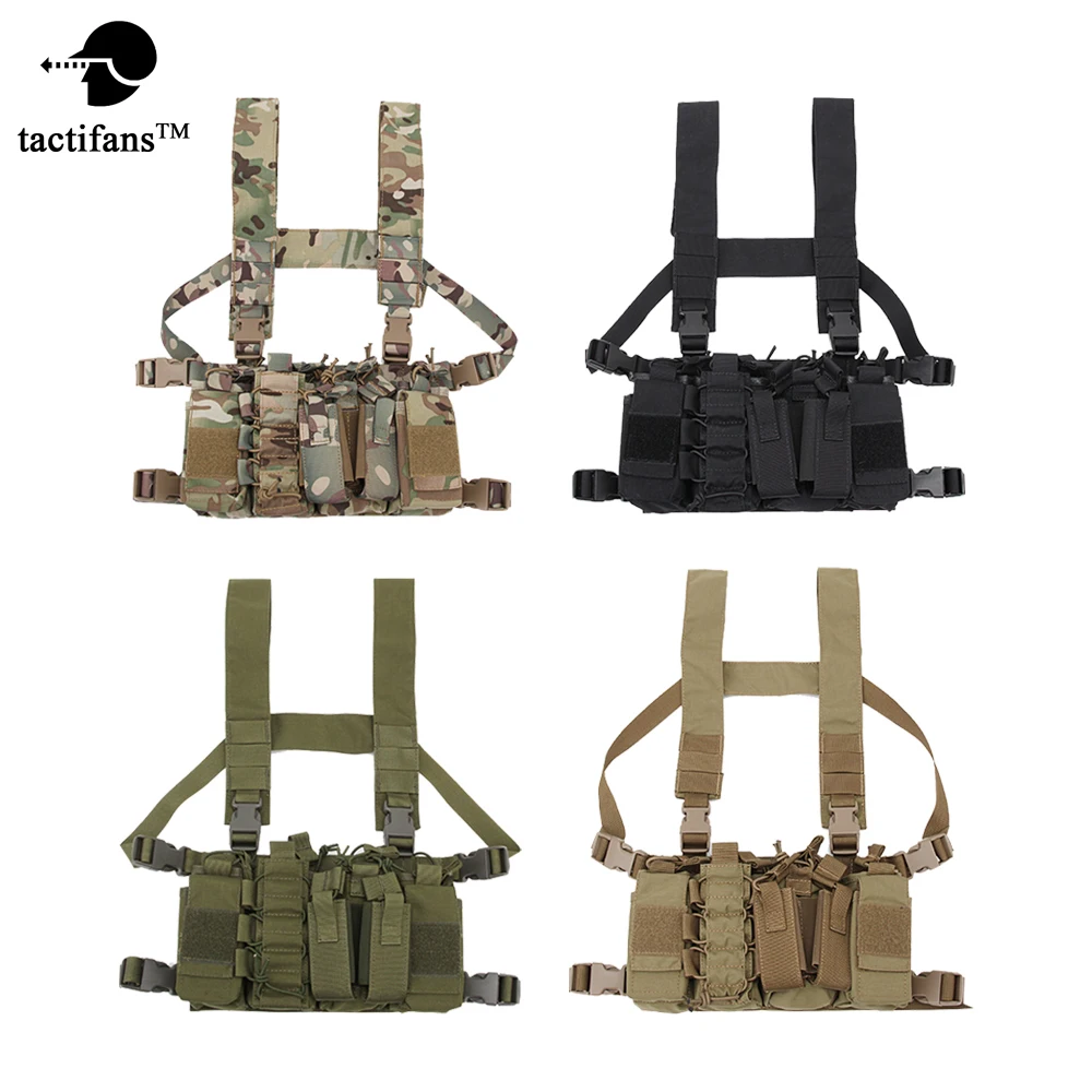 

Airsoft D3 Chest Rig Plate Carrier Tactical Hunting Vest With Rifle M4 5.56 AK 7.62 Single Double Pistol Flapped GP Stuff Pouch