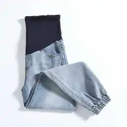 Pantaloni premaman per donne incinte vestiti Jeans gravidanza pantaloni per Plus Size vita regolabile Denim pancia Jeans pantaloni autunno