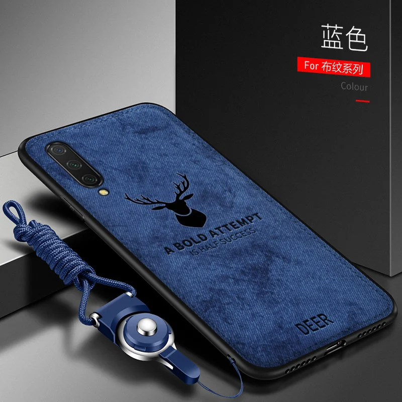 For Xiaomi Mi 9 8 Se 9Lite CC9E Case Soft Silicone+Hard fabric Deer Slim Protect Back Cover Case for xiaomi mi A1 A2 lite A3 F1