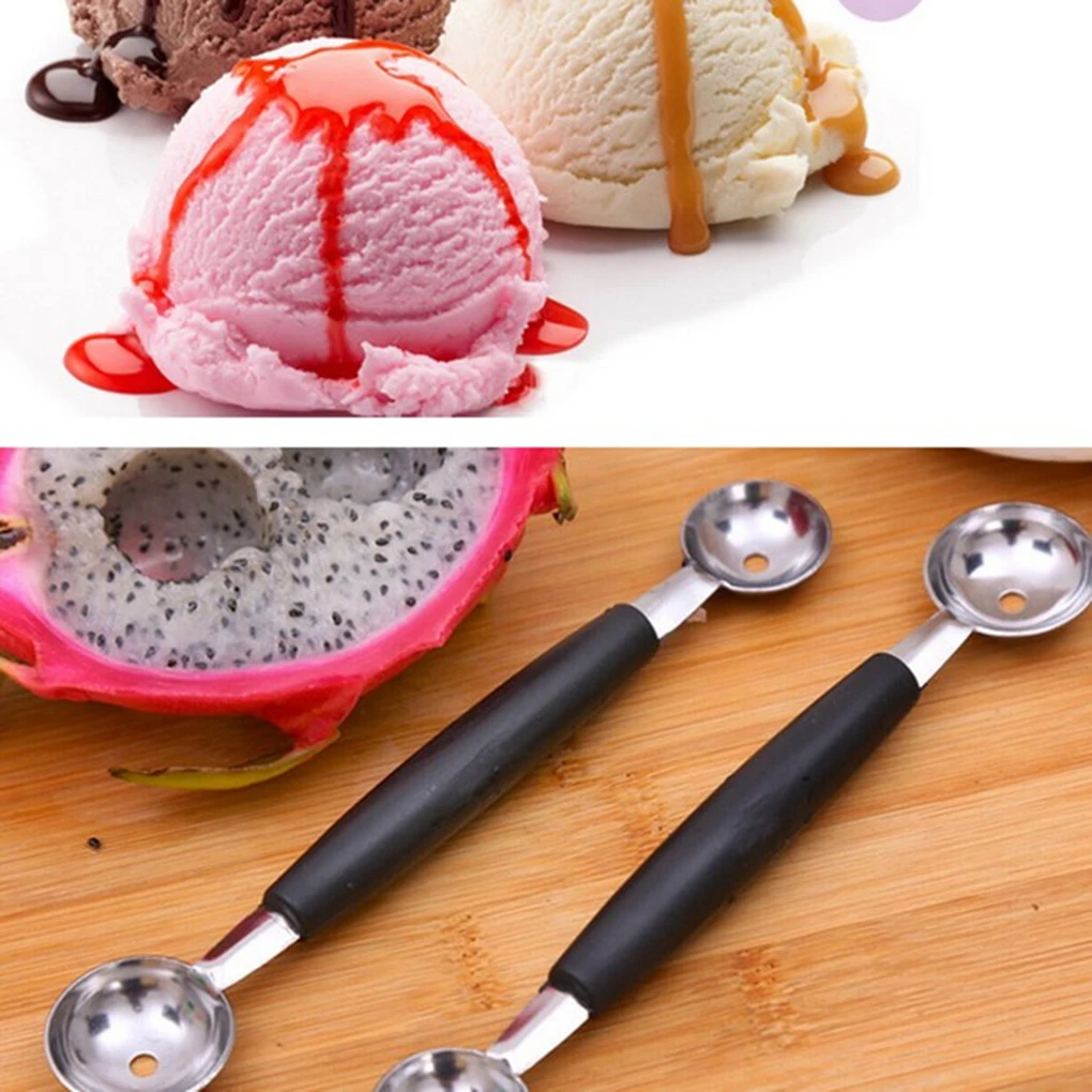 18Cm Stainless Steel Melon Baller Kitchen Cut Watermelon Carving Knife Double Side Fruit Digging Spoon Ice Cream Platter Spoon