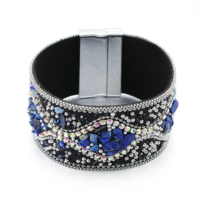 Bohemian Beads Bracelet for Women Fashion 2021 Magnetic buckle Charm Wide Bracelets Female Jewelry