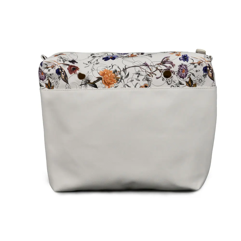 New  flower printed insert inner zip pocket canvas plus handles companition for Classic Obag O bag women's handbags