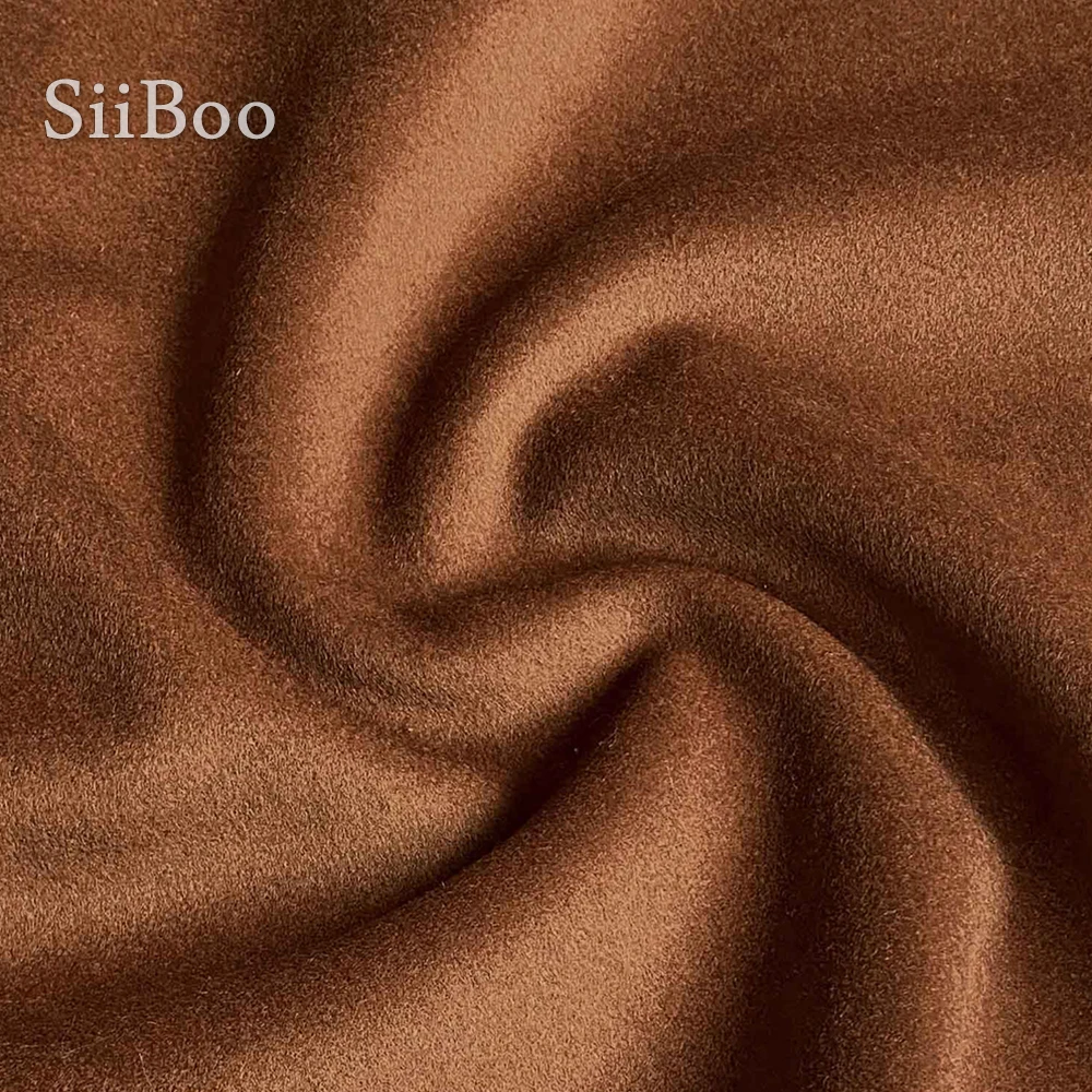 Siiboo wool cashmere two layers bonded fabric both sides Tissu en laine et cachemire high end quality for winter coat sp6432