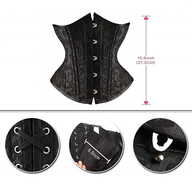 Hourglass Waist Corset Gothic Bustier Women\'s Corset Top underbust Steel Bone Plus Size Corselet Steampunk Slimming Belly Sheath