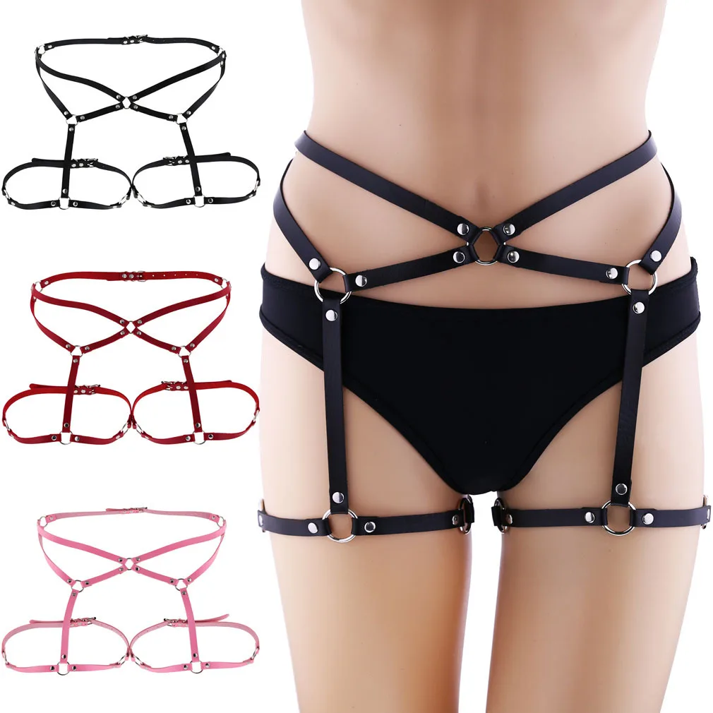 Punk Gothic Belt Gothic Punk Style Body Line Waist Belt Leg Loop One Nightclub Show Sexy Leather Leg Belt Clothing Accessories