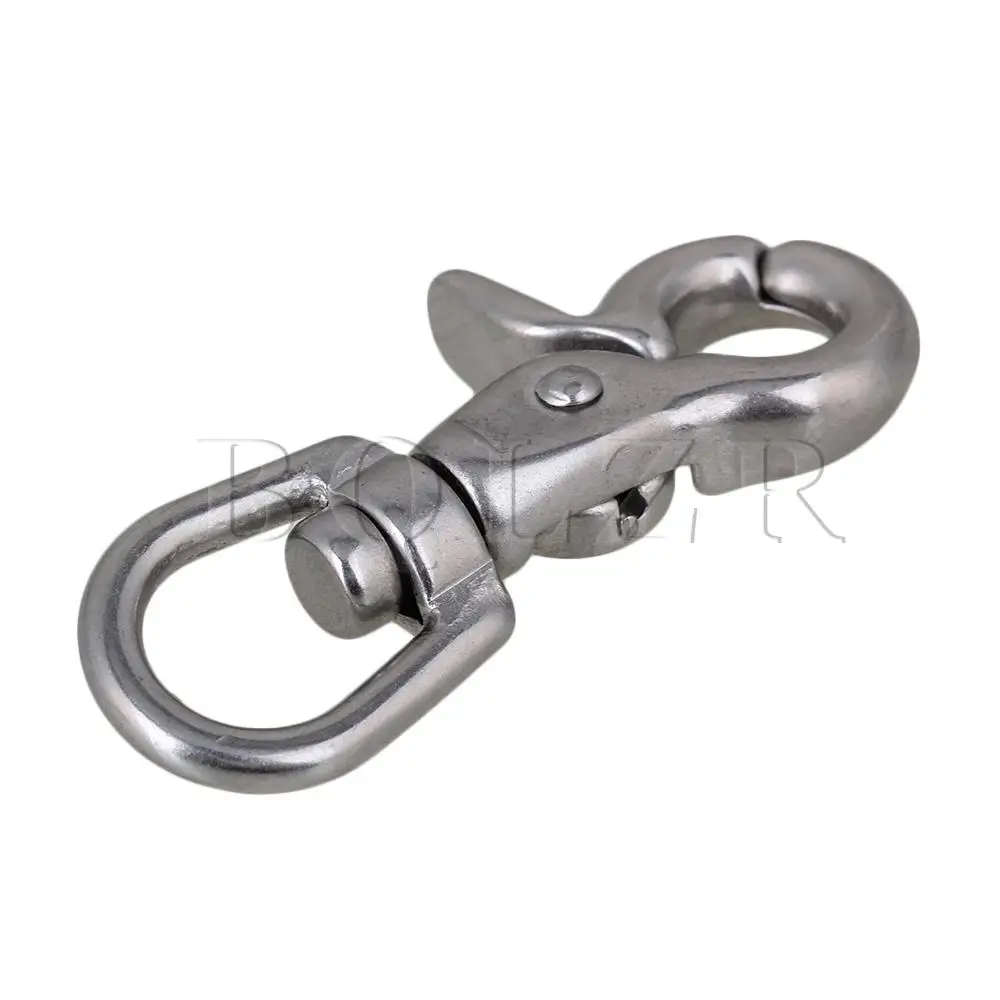 BQLZR Silver 304 Stainless Steel Swivel Snap Hook Lobster Clasps Prevent Tangles