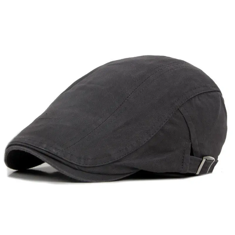 Boina ajustable para hombre y mujer, sombrero de ala de hueso transpirable para el sol al aire libre, gorra plana sólida de espiga