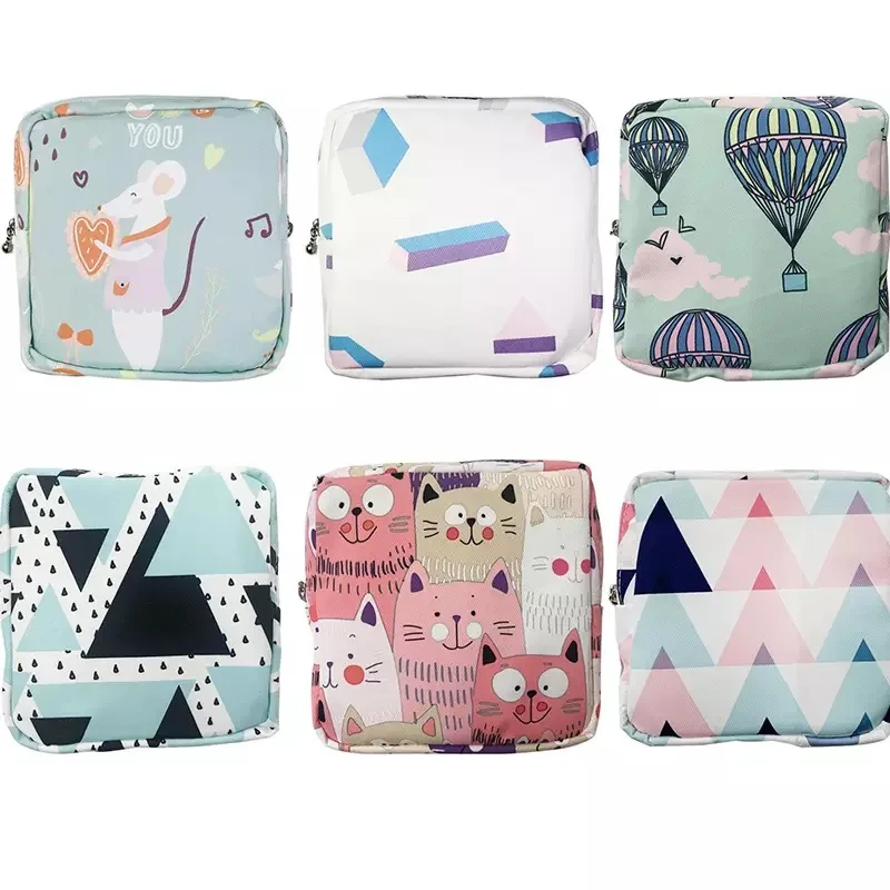 

Waterproof Women Sanitary Pad Pouch Napkin Cosmetic Bags Organizer Ladies Makeup Bag Girls Tampon Holder Organizer Storage Bag